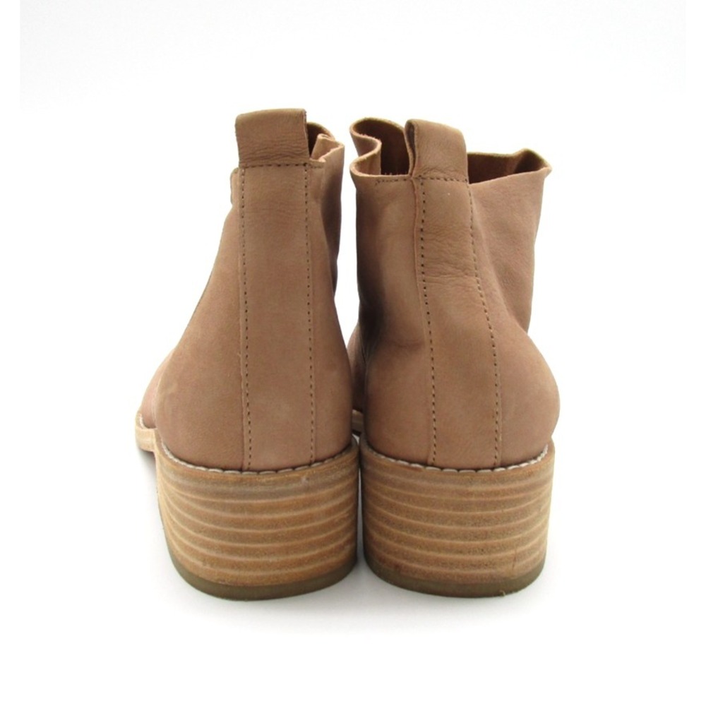 Eileen Fisher Nude Brown Soft Nubuck Leather Ankle Booties Womens Sz 7.5 - Picture 3 of 9